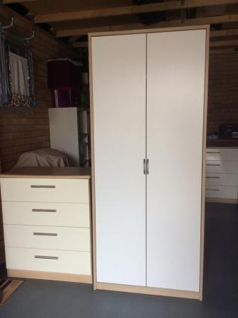 Image 3 of Bedroom furniture. Wardrobe and 2x chest of drawers