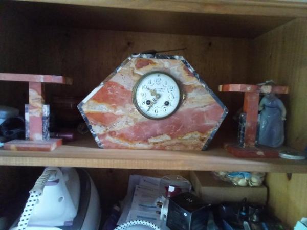 Image 1 of Mantal Clock and side garnishers