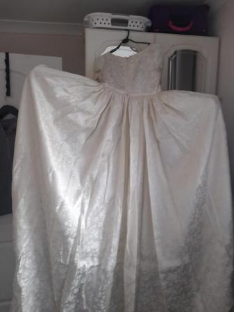 Image 3 of Vintage Handmade wedding dress with train & petticoat 1960