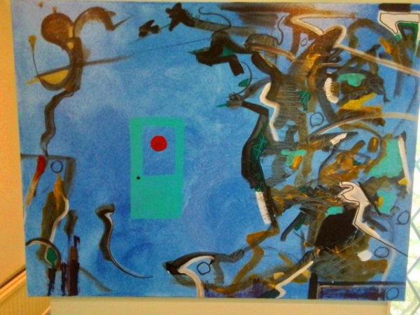 Image 1 of Red Dot Sale. Original painting acrylic on canvas.