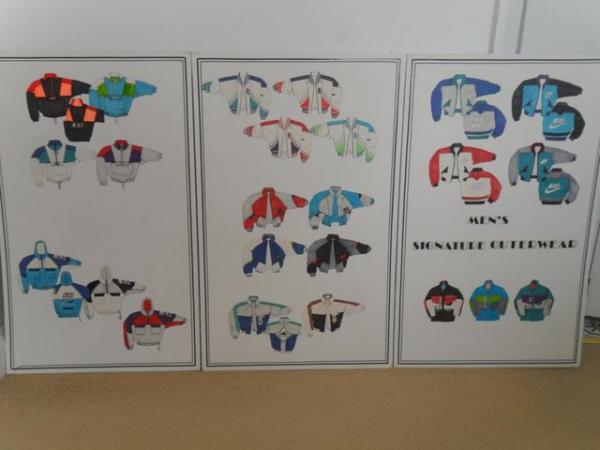 Image 6 of Sport apparel designs on boards ready to be manufactured.