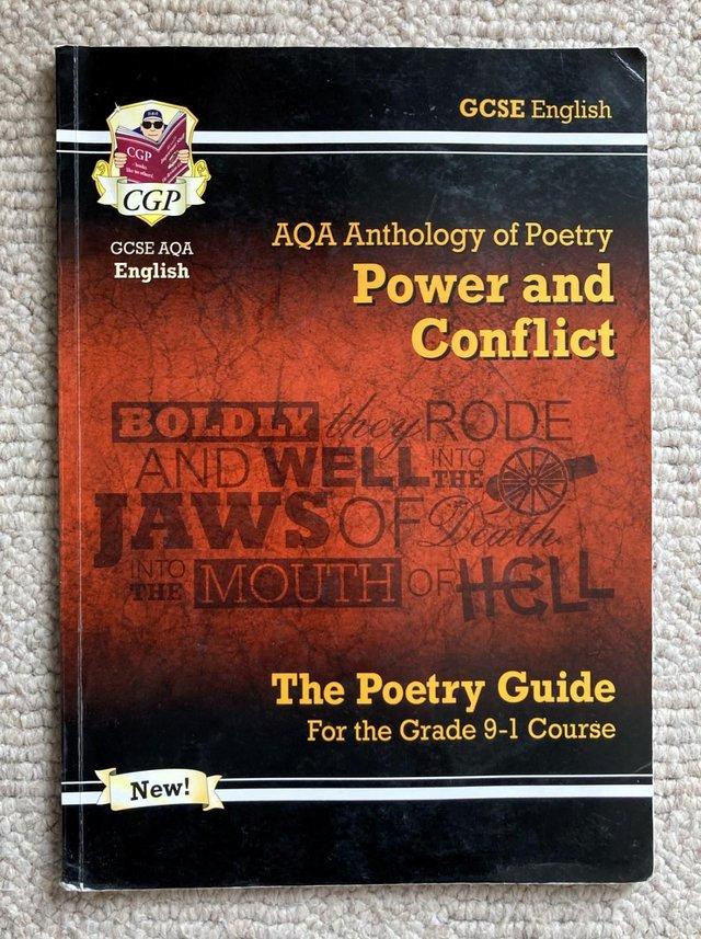 Preview of the first image of GCSE BOOK ENGLISH AQA POETRY POWER & CONFLICT GUIDE EXAMS.