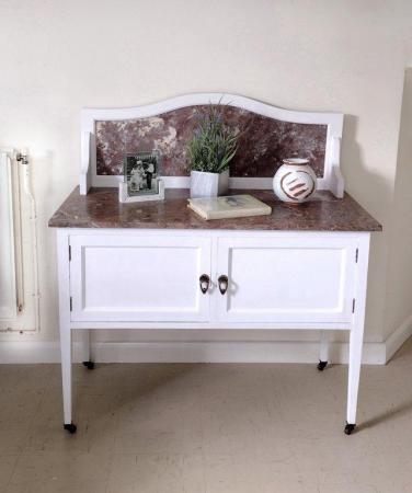 Image 2 of Marble Top Dresser on Castors