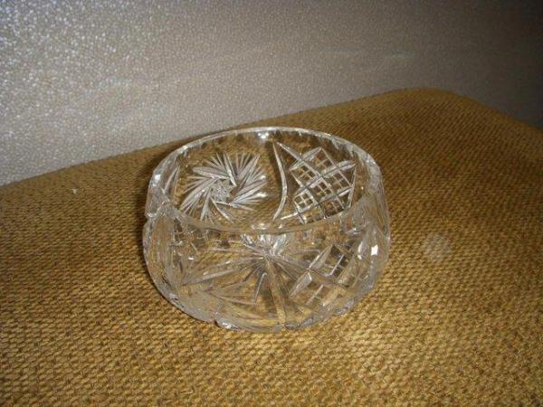 Image 1 of Pretty crystal bowl approximately 5" diameter and 2 " high