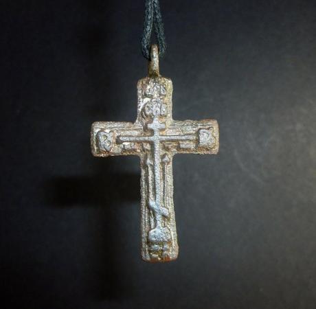 Image 1 of Antique Russian Cross 'Old Believers pendant necklace