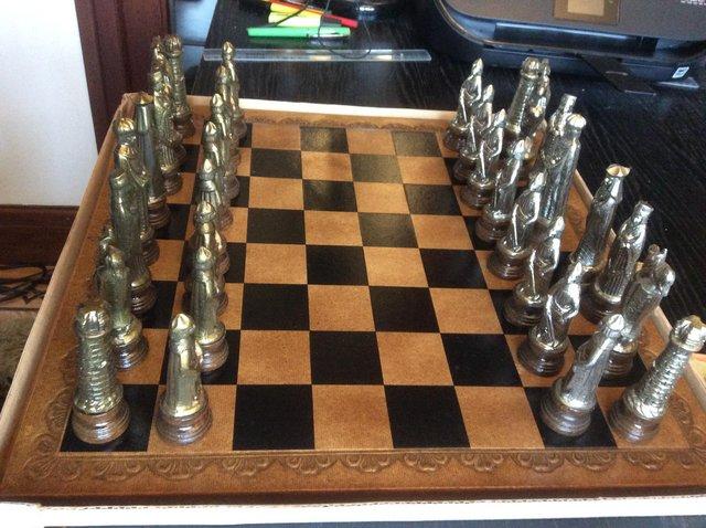 Preview of the first image of Brass metal  large luxury chess set.