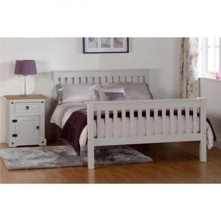 Image 1 of Double Monaco grey wooden bed frame