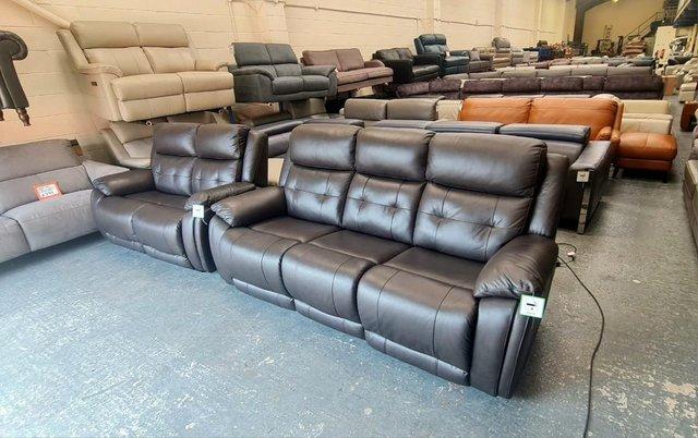 Image 4 of La-z-boy El Paso brown leather recliner 3+2 seater sofas