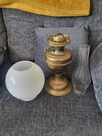 Image 2 of Vintage glass and brass lamp