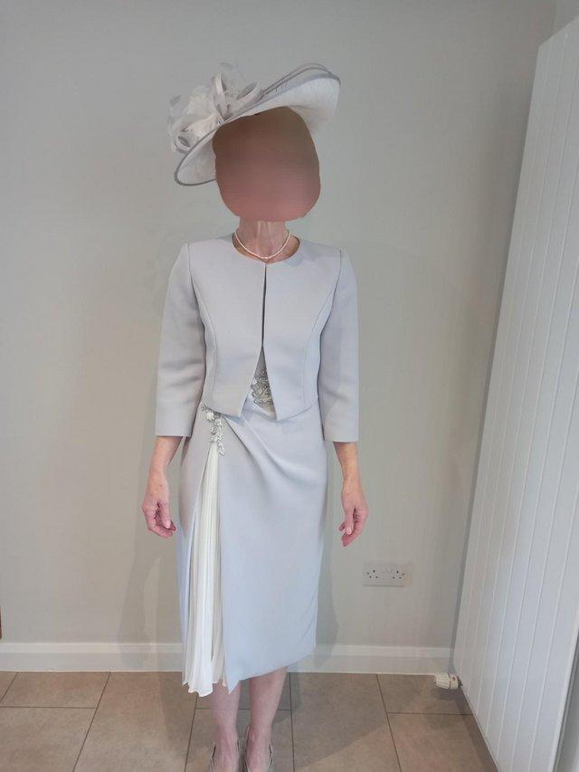 Preview of the first image of Mother of the Bride matching Dress, Jacket and Hatinator.