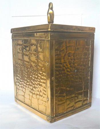 Image 5 of BRASS TEA CADDY or KITCHEN CANISTER 21 x 13 cm