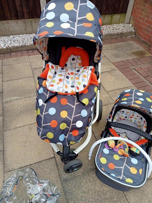 Preview of the first image of Pram and pushchair, moses basket andaccessories.