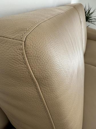 Image 4 of Italian leather sofas. Sand brown colour