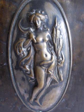 Image 2 of Art Nouveau Copper & Brass fire screen, nice patina (A)
