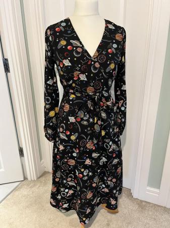 Image 1 of Jonie Black patterned Midi Dress