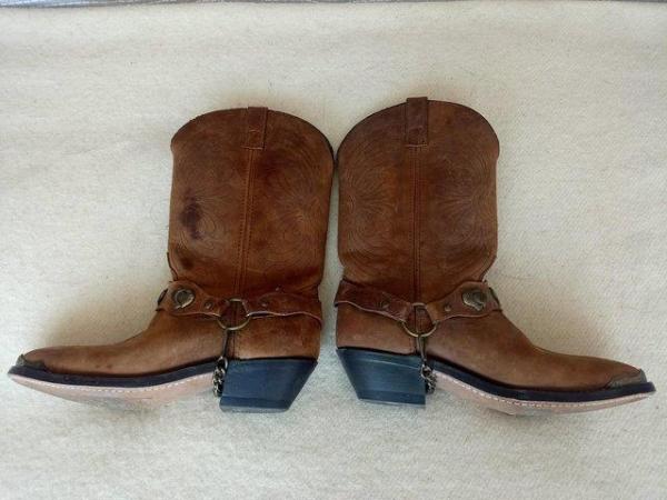 Image 3 of Brown western style pull on boots