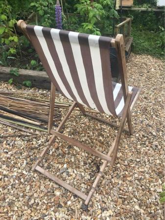 Image 2 of Vintage classic stripped deck chair
