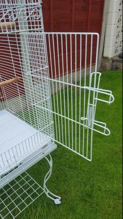 Image 3 of Large bird cage with stand , comes with perches , feeders