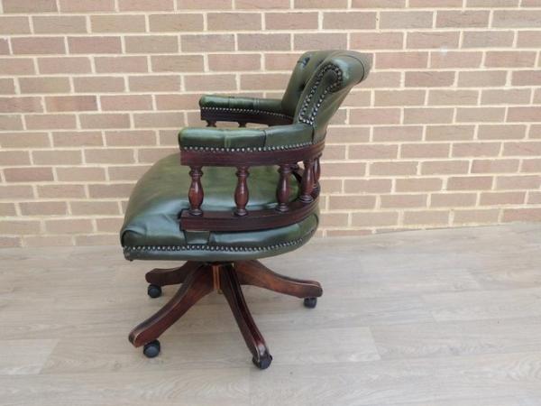 Image 5 of Antique Green Chesterfield Captains Chair (UK Delivery)