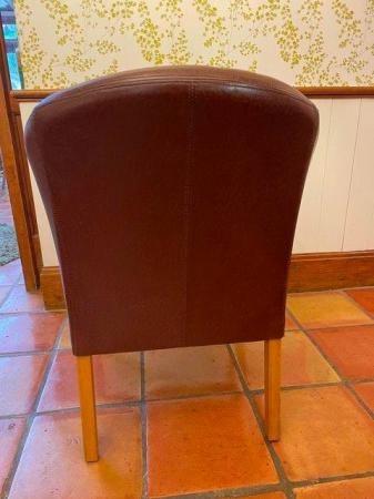 Image 2 of Faux Leather Tub Chair Brown Like New