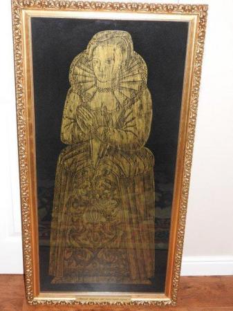 Image 1 of Laqdy in brass in gold coloured frame