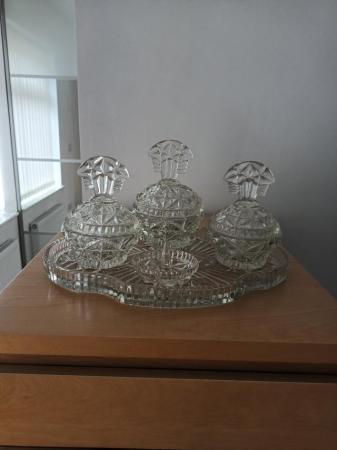 Image 3 of Cut Glass Dressing Table Trinket Set