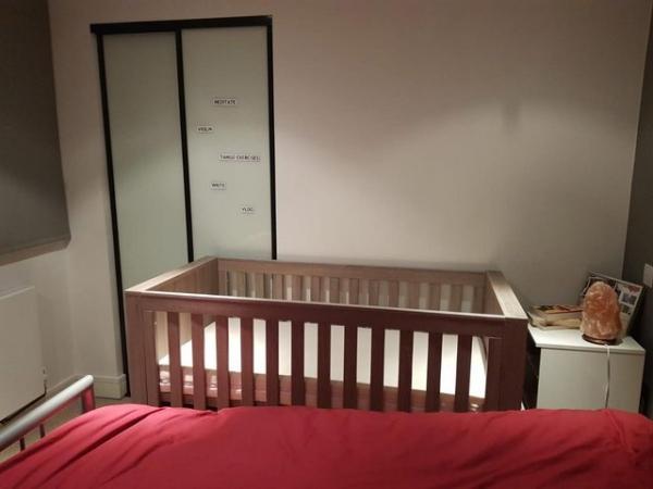 Image 3 of Mamas and Papas Franklin Cot Bed. Luxurious mattress incl