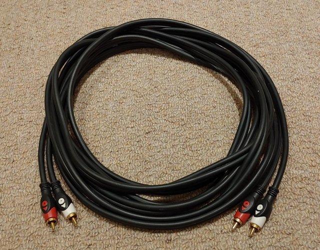 Preview of the first image of Stereo RCA phono to RCA phono cable, 5 metres.
