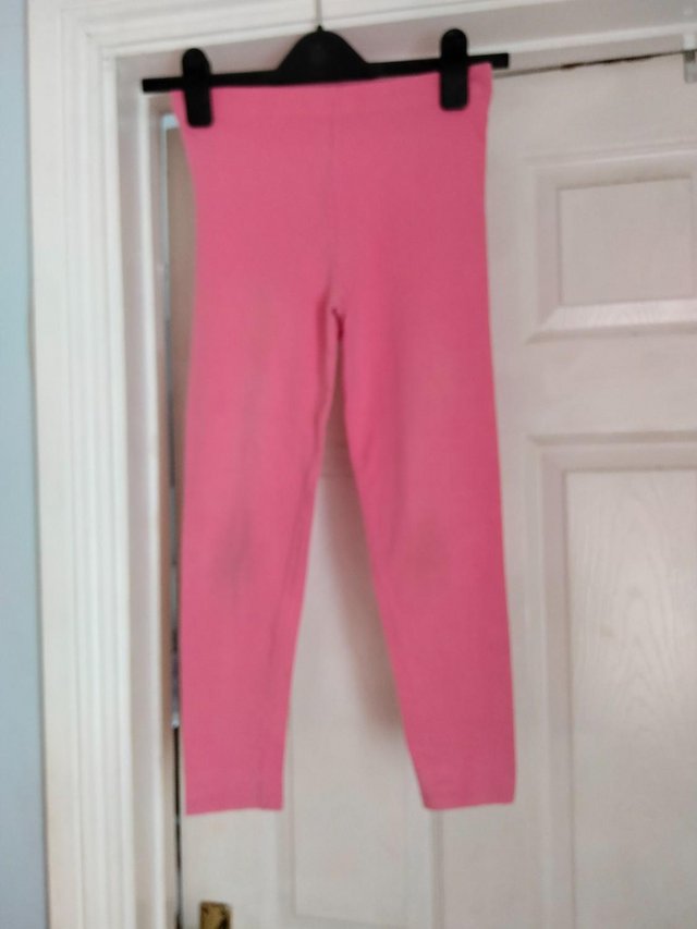 Preview of the first image of Girls Light Pink Leggings Size 10-11 years.