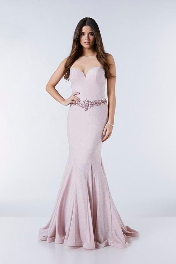 Preview of the first image of Tiffanys sweetheart fishtail, style Freya, rose pink size 10.