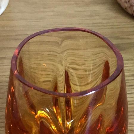 Image 1 of Whitefriars Gold Amber glass vase 9727 Geoffrey Baxter