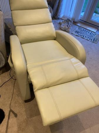 Image 1 of Rise and recline leather power chair