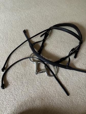 Image 2 of Bridle hardly used dark brown leather cob size