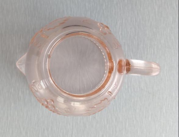 Image 9 of A Small Vintage Glass Jug with Orange Hues.  Height 3.1/2".