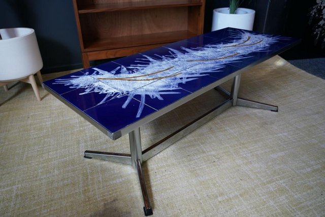 Image 3 of Mid Century Modernist Abstract Tiled Coffee Table 1970s
