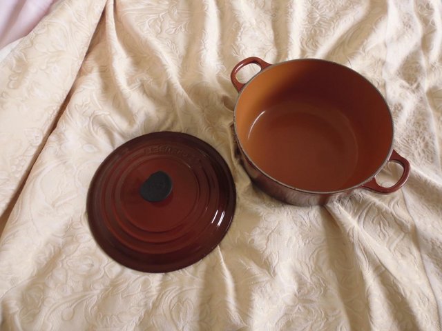 Preview of the first image of Vintage Le Creuset casserole dish 20 cms.