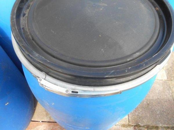 Image 7 of 60 litre plastic clamp lid barrel £20