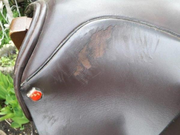Image 1 of M&J brown saddle 17.5" medium fit