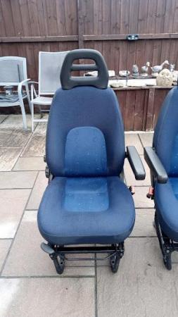 Image 2 of MOTORHOME SEATS , PAIR OF FIAT DUCATO FRONT SEATS 2002 -2006
