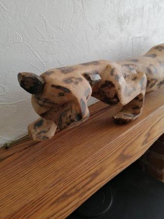 Image 3 of Carved Wooden Leopard.  95cm(37.1/2") in length.