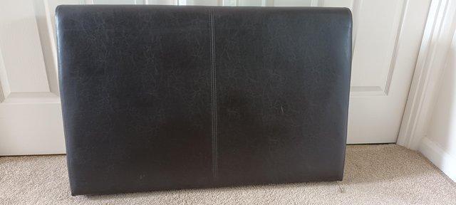 Image 2 of Single headboard in dark brown faux leather