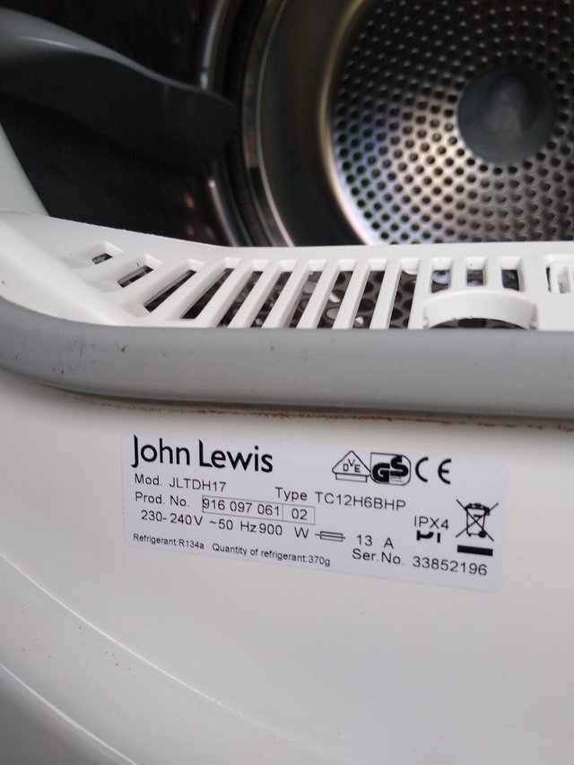 Preview of the first image of Tumble Dryer- John Lewis Heat Pump condenser type.