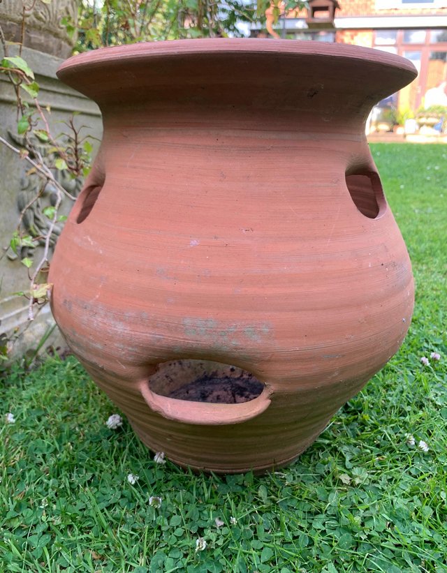 Preview of the first image of Nice terracotta herb/strawberry plant pot.