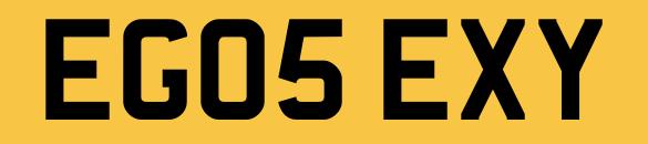 Image 1 of EG05EXY Number Plate Private Personalised Registration
