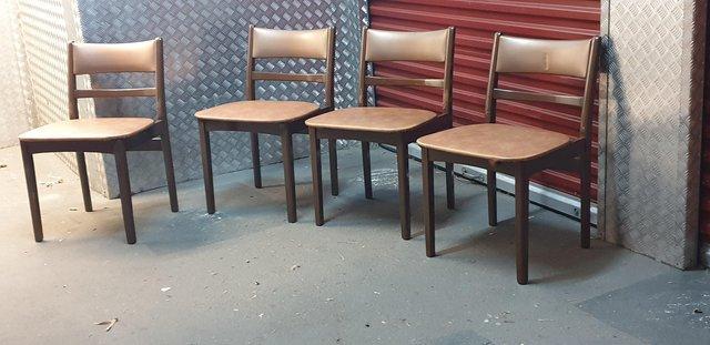 Image 3 of Danish style / retro mid century dining chairs x 4