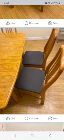 Image 3 of Extendable Dining Table plus 6 Chairs (Inc 2 Carvers)