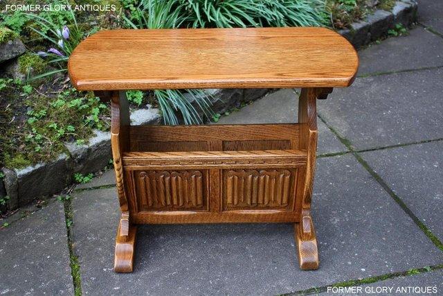 Image 95 of AN OLD CHARM VINTAGE OAK MAGAZINE RACK COFFEE LAMP TABLE