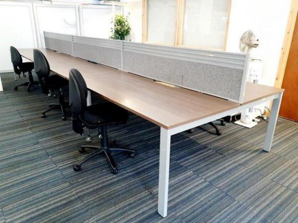 Image 5 of Extra large office bench/pod desk/table wood finish