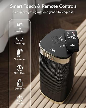Preview of the first image of iDOO 2000W Electric Heater with Remote Control.