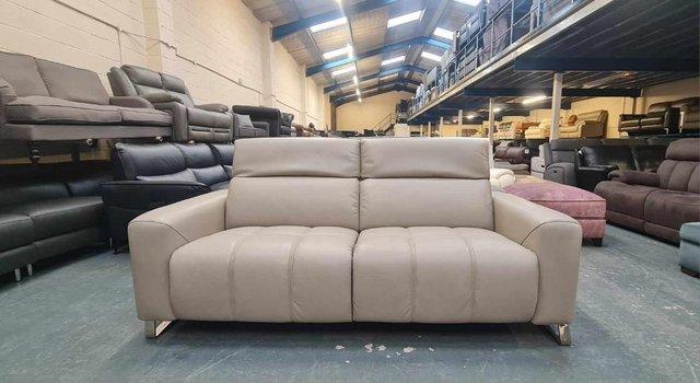 Image 8 of Ex-display Marvella grey leather 3 seater sofa